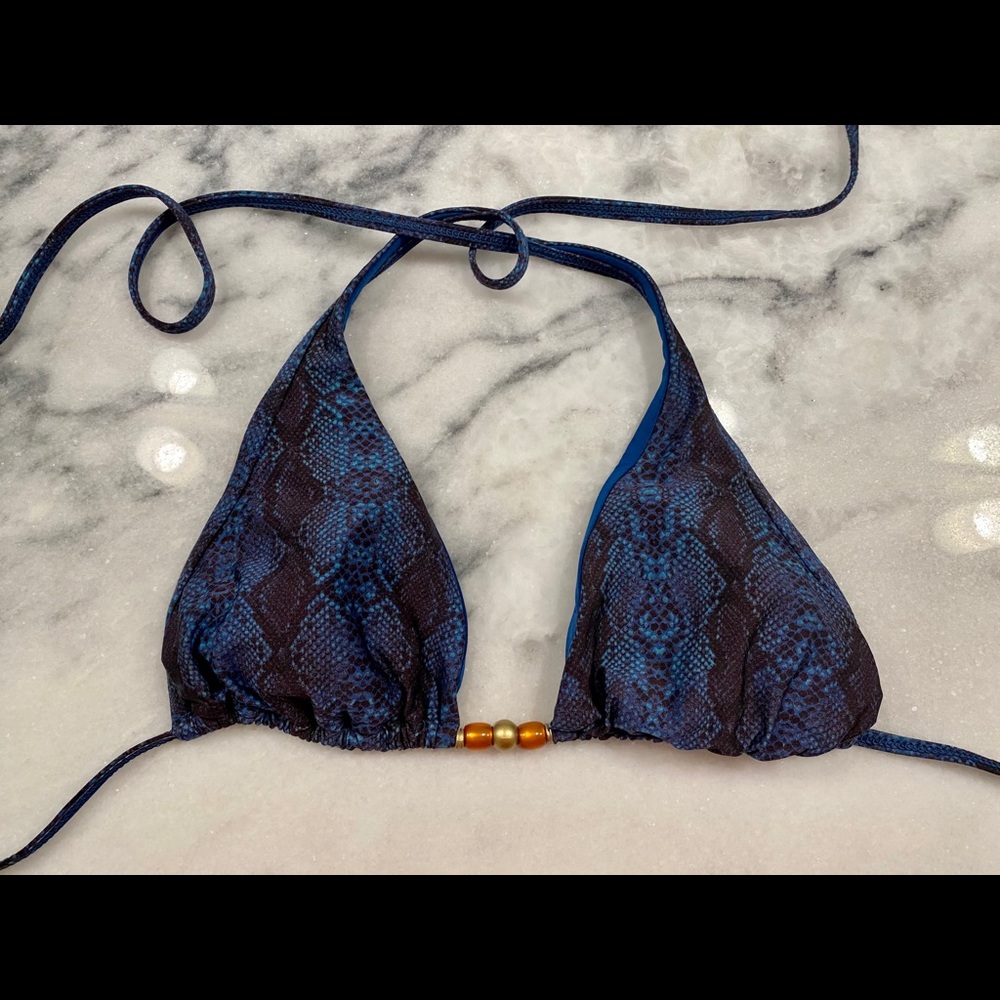 VIX Blue Snakeskin Cheeky Bikini